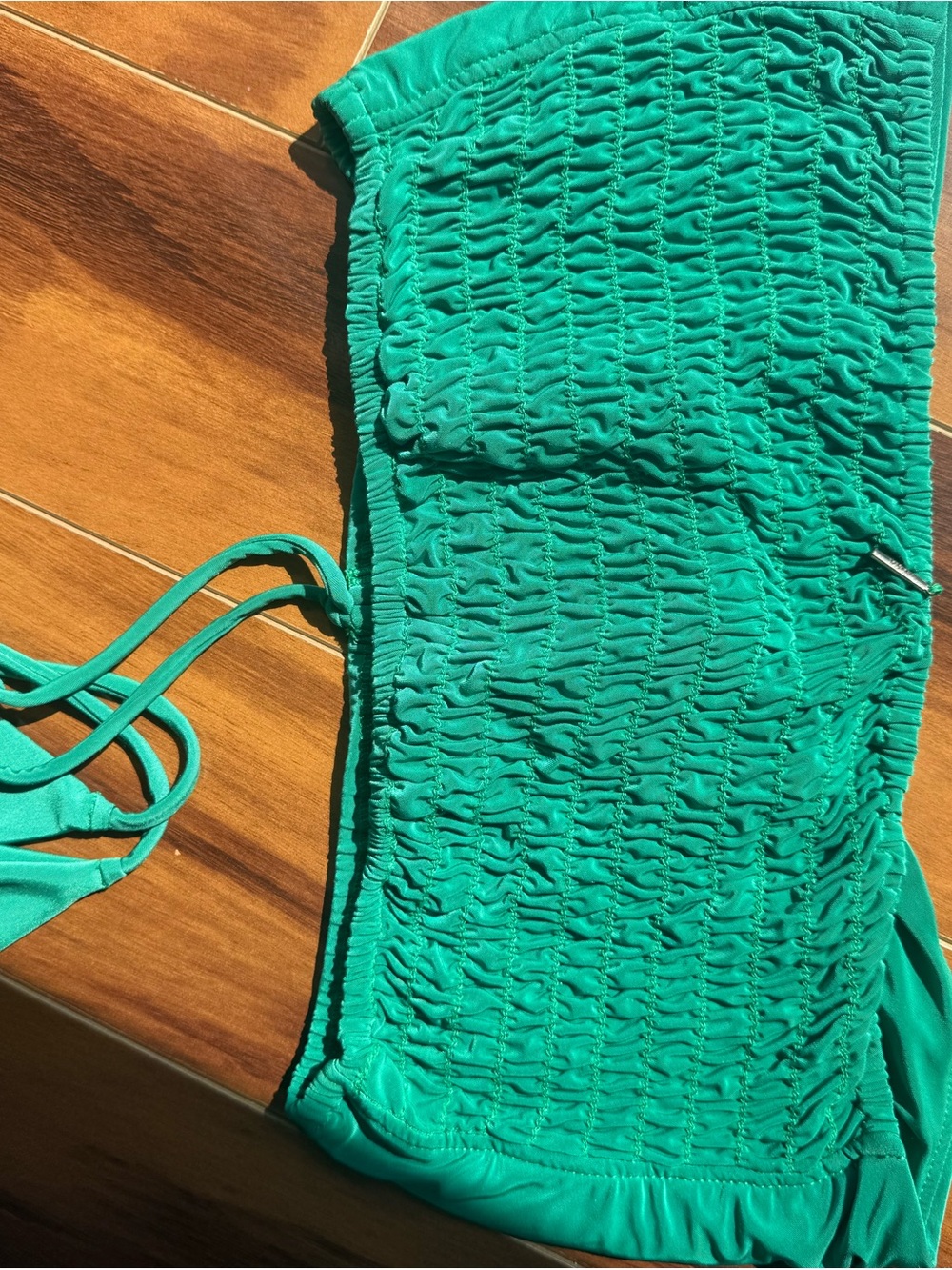 Misa Los Angeles Emerald Green Side-Ruched Maxi Skirt bandeau set - Picture 10 of 10